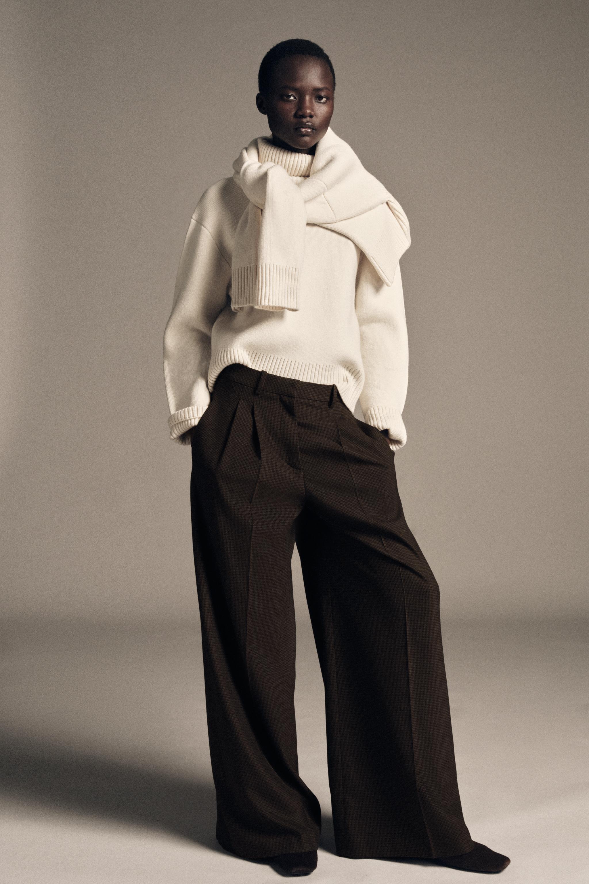 PLEATED WIDE LEG PANTS ZW COLLECTION